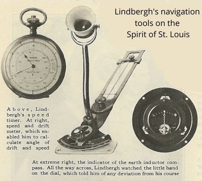 Lindbergh's navigation tools on the Spirit of St. Louis