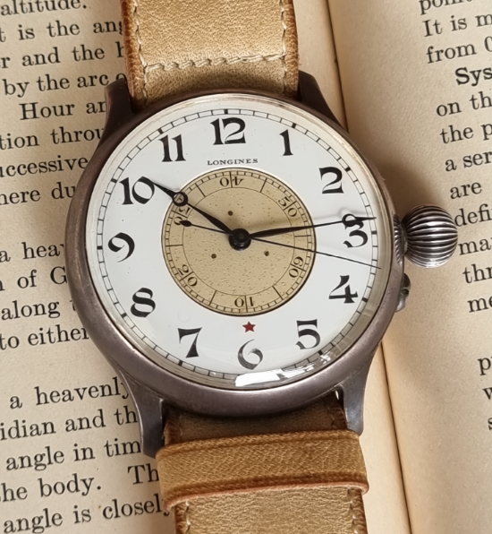 1933 Longines Weems seconds setting watch