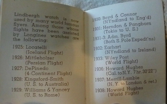 Longines mini book listing aviation records