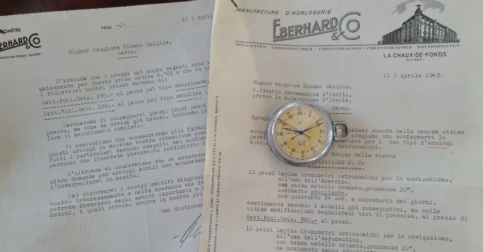 Sistema Magini WWII Eberhard split second pocketwatch Rome to Tokyo spy mission