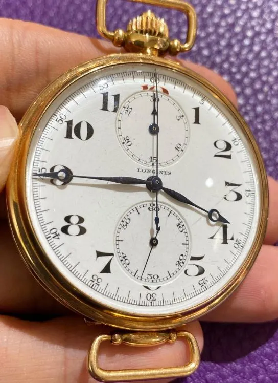 Longines Big Russian 1917 14k 19.73N wrist chronograph
