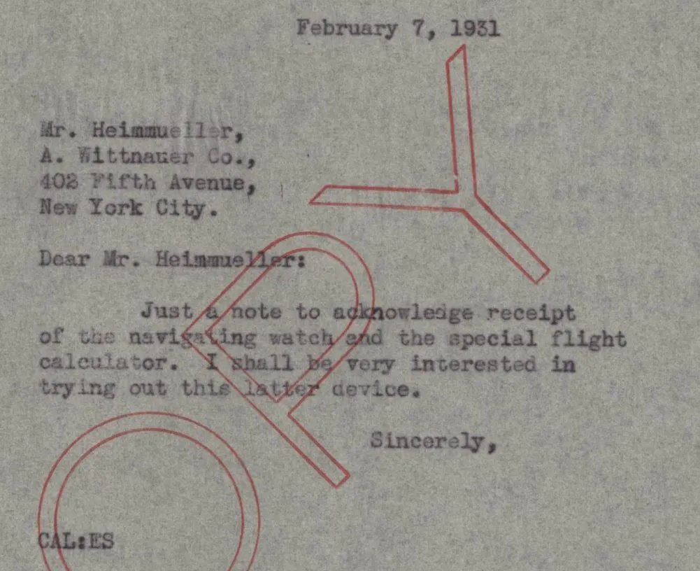 Lindbergh, John Heinmuller, Weems, special flight calculator, hour angle Longines, Wittnauer